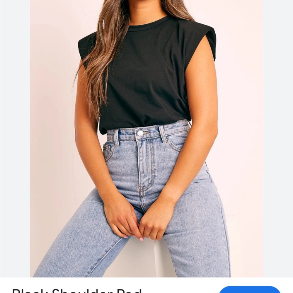 Express Black Padded-Shoulder Tank